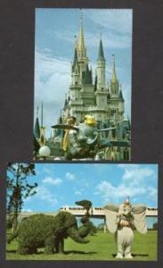 FL Lot 2 Disney World Dumbo Elephant FLORIDA Postcards