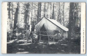 Wallum Lake Rhode Island Postcard Camp Life Exterior View c1911 Vintage Antique