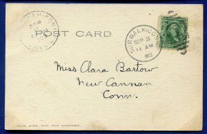 Norwalk Connecticut Armory Nathan Hale Fountain Postcard 