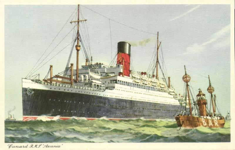 Cunard Line Steamer R.M.S. Royal Mail Steamer Ascania (1940s)