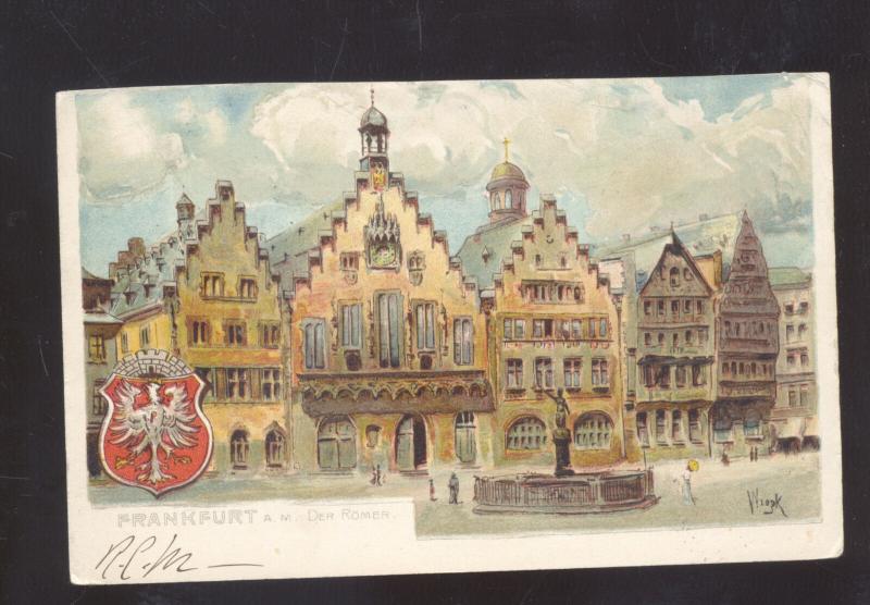 FRANKFURT GERMANY A.M. DER ROMER ARTIST SIGNED 1901 ANTIQUE VINTAGE POSTCARD