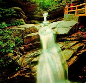 Sabbaday Falls Kancamagus Highway White Mountains NH Chrome Postcard UNP