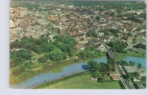 Thames River, London, Ontario, Vintage Chrome Aerial View Postcard