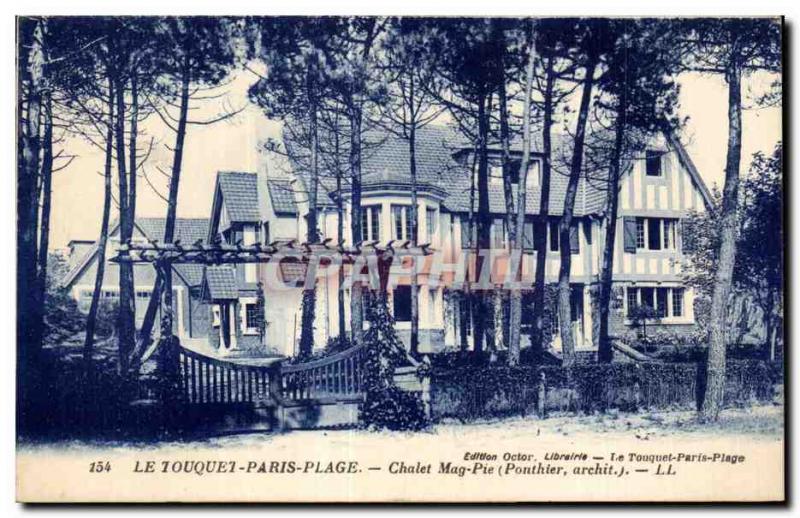 Old Postcard Le Touquet Paris Plage cottage Mag Pie