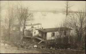 House Boats Flood Scene? Interesting Unidentified Image Real Photo Postcard