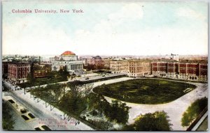 Columbia University New York NY Roadway & Quadrangle Bird's Eye View Postcard