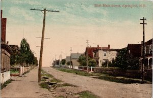 East Main Street Springhill Nova Scotia NS 1908 Duplex Cancel Postcard E82