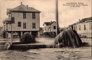 Raising Galveston TX Grade, Pumping in Filling c1907 Vtg Postcard P56