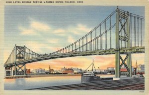 LP06  Toledo  Ohio Postcard Maumee River Bridge