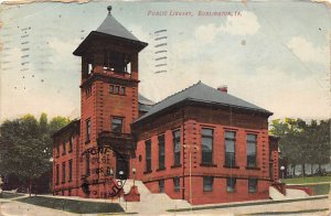 Public Library Burlington, Iowa USA View Postcard Backing 