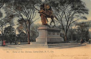 Statue of Gen. Sherman, Central Park, New York City, Postcard, Used in 1906