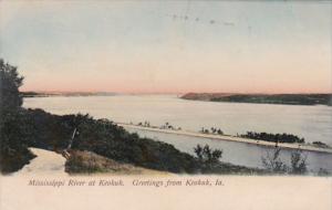 Iowa Greetings From Keokuk Scene Along Mississippi River 1907