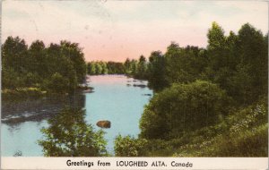 Greetings from Lougheed Alberta AB c1948 Postcard F53