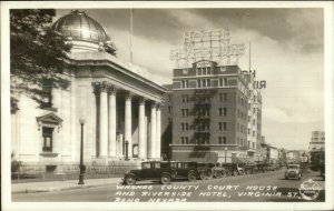 Reno NV Washoe County Court House & Street Frasher's Real Photo Postcard