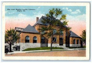 1915 The Gail Borden Public Library Building Elgin Illinois IL Antique Postcard