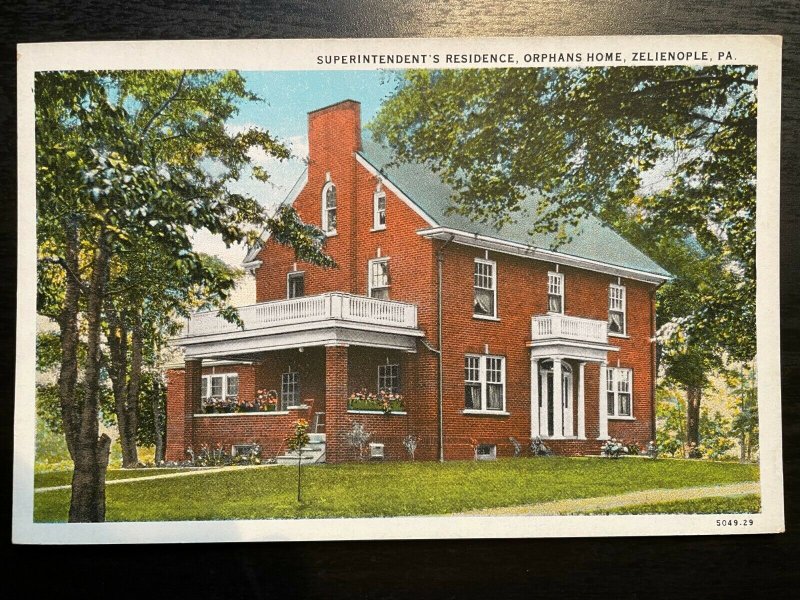 Vintage Postcard 1915-1930 Superintendent's Home Orphans Home Zelienople Pa.