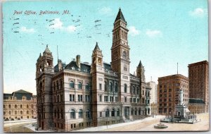 1910's Post Office Baltimore Maryland MD Historical Building Posted Postcard