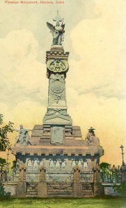 Postcard Early View of Fireman Monument in Havana, Cuba.   L8