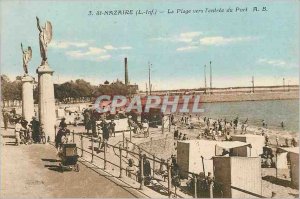 Postcard Old St Nazaire (L Inf) The Beach at the Port of Entry