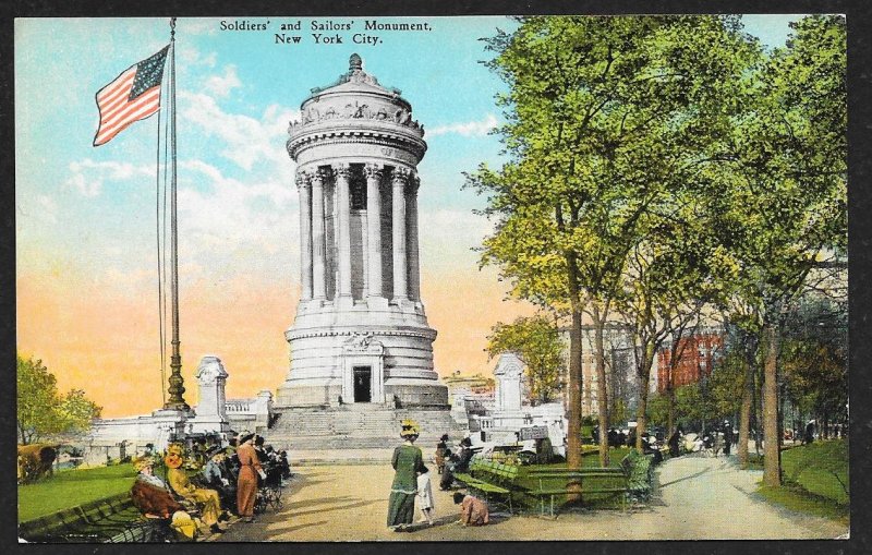 Soldiers & Sailors Monument New York New York Unused c1910s