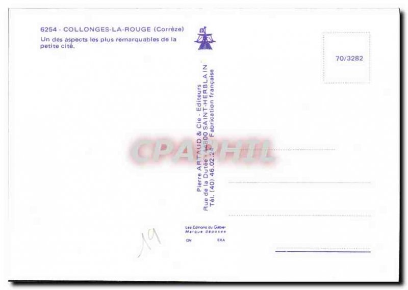Postcard Modern Collonges Red Correze