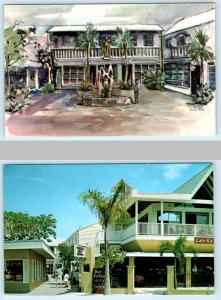 2 Postcards KEY WEST, Florida FL ~ Roadside PIRATES ALLEY Artist view c1960s