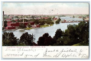 1905 Fox River Water Power Exterior Building Appleton Wisconsin Vintage Postcard