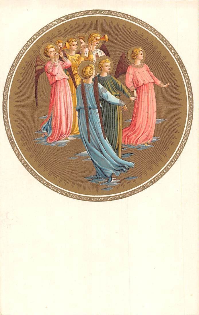 Firenze Beato Angelico Gruppo D Angeli Angels Singing Trumpets Hippostcard