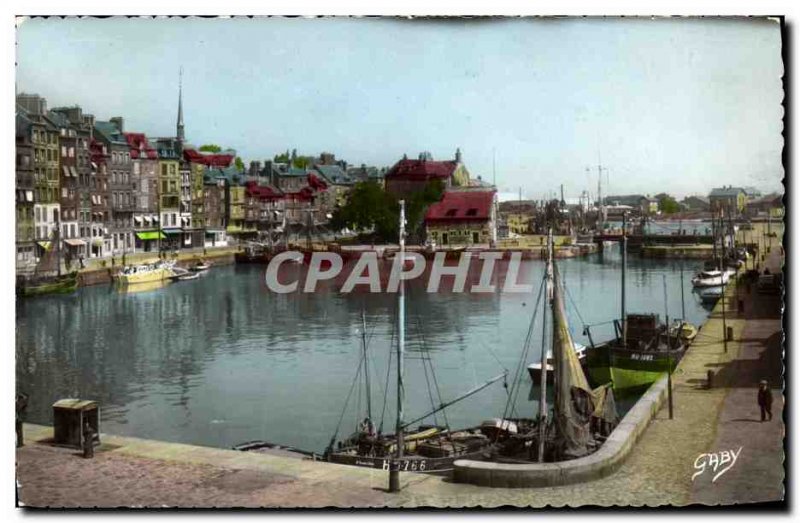 Modern Postcard Honfleur The Vieux Bassin Baetaux