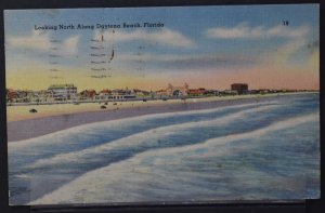 Daytona Beach, FL - Looking North Along Beach - 1949