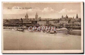 Old Postcard Mainz Total von der Rheinseite