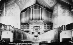 G2/ Osage Iowa Postcard c1910 Pipe Organ Interior Congregational Church
