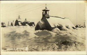 Valdez AZ Church Buried in Snow c1910 Real Photo Postcard