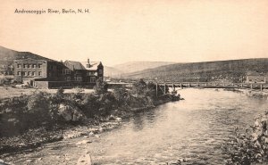 Vintage Postcard 1910's Androscoggin River Berlin NH New Hampshire