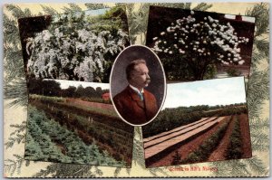 Scenes In Hills Nursery Man Who Grows The Stock Farming Flowers Postcard