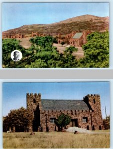 2 Postcards HOLY CITY Near Craterville Park, OK ~ Reverend A.M. Wallock CHAPEL