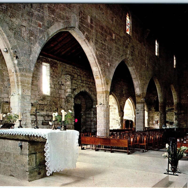 c1970s Aigues-Mortes, France Notre-Dame Church Interior Arches Chrome 4x6 PC M18