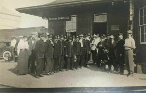 Train Depot American Express Italian Band Members Men Cyko RPPC Postcard