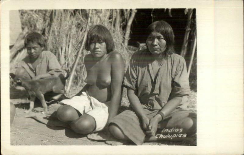 Paraguay Native Indian Woman Nude Chulupies Nivacl‚ Real Photo Postcard