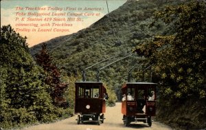 Hollywood Laurel Canyon Trackless Trolley PE Station South Hill St. Postcard