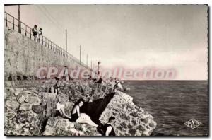 Postcard Old New La Jetee Beach and Lighthouse