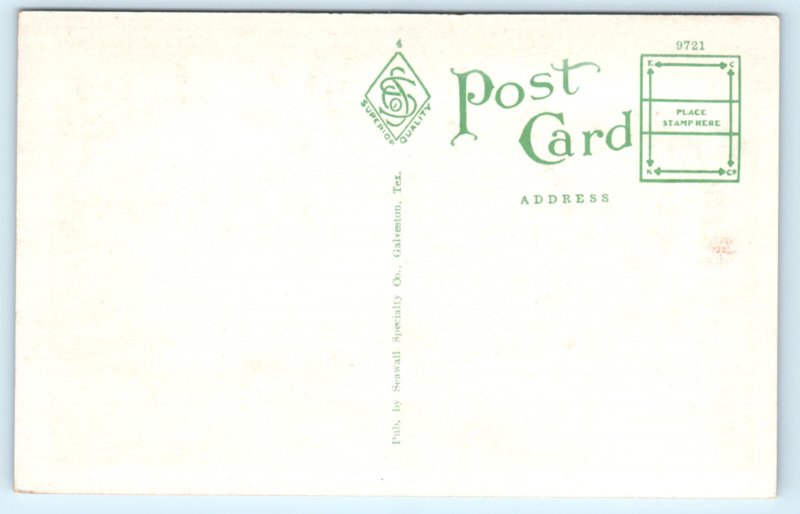 Galveston TX Texas Ballroom Hotel Galvez Postcard