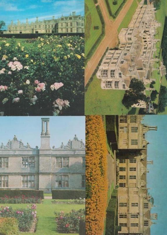 Kirby Hall Northampton 4x Rare Postcard incl Aerial Gardens Grounds all Mint