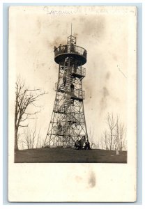 1927 Yugoslavia Observatory Tower RPPC Photo Posted Vintage Postcard 