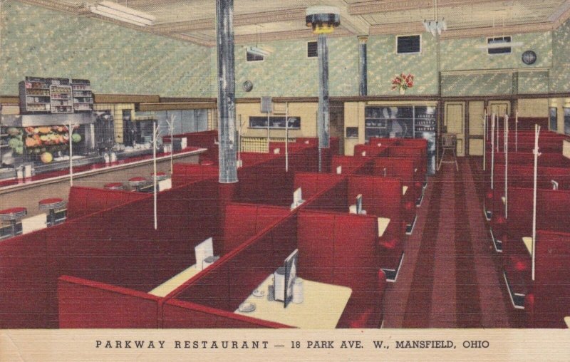 Ohio Mansfield Parkway Restaurant Interior Curteich sk978