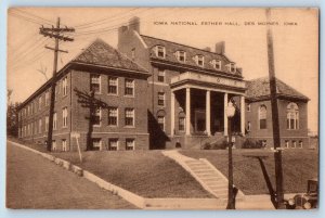 Des Moines Iowa Postcard Iowa National Esther Hall Building 1938 Vintage Antique