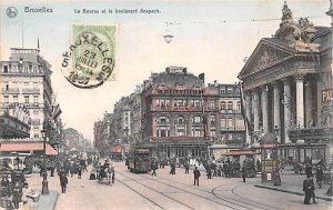 La Bourse et le Boulevard Anspach Bruxelles Belgium Writing on back 