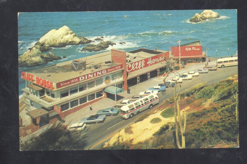 SAN FRANCISCO CALIFORNIA DCLIFF HOUSE RESTAURANT OLD CARS ADVERTISING POSTCARDR