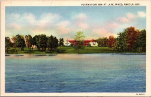 Potawatomi Inn at Lake James, Angola IN Vintage Postcard T58