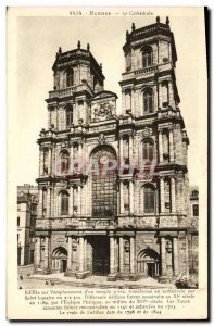 Old Postcard Rennes La Cathedrale